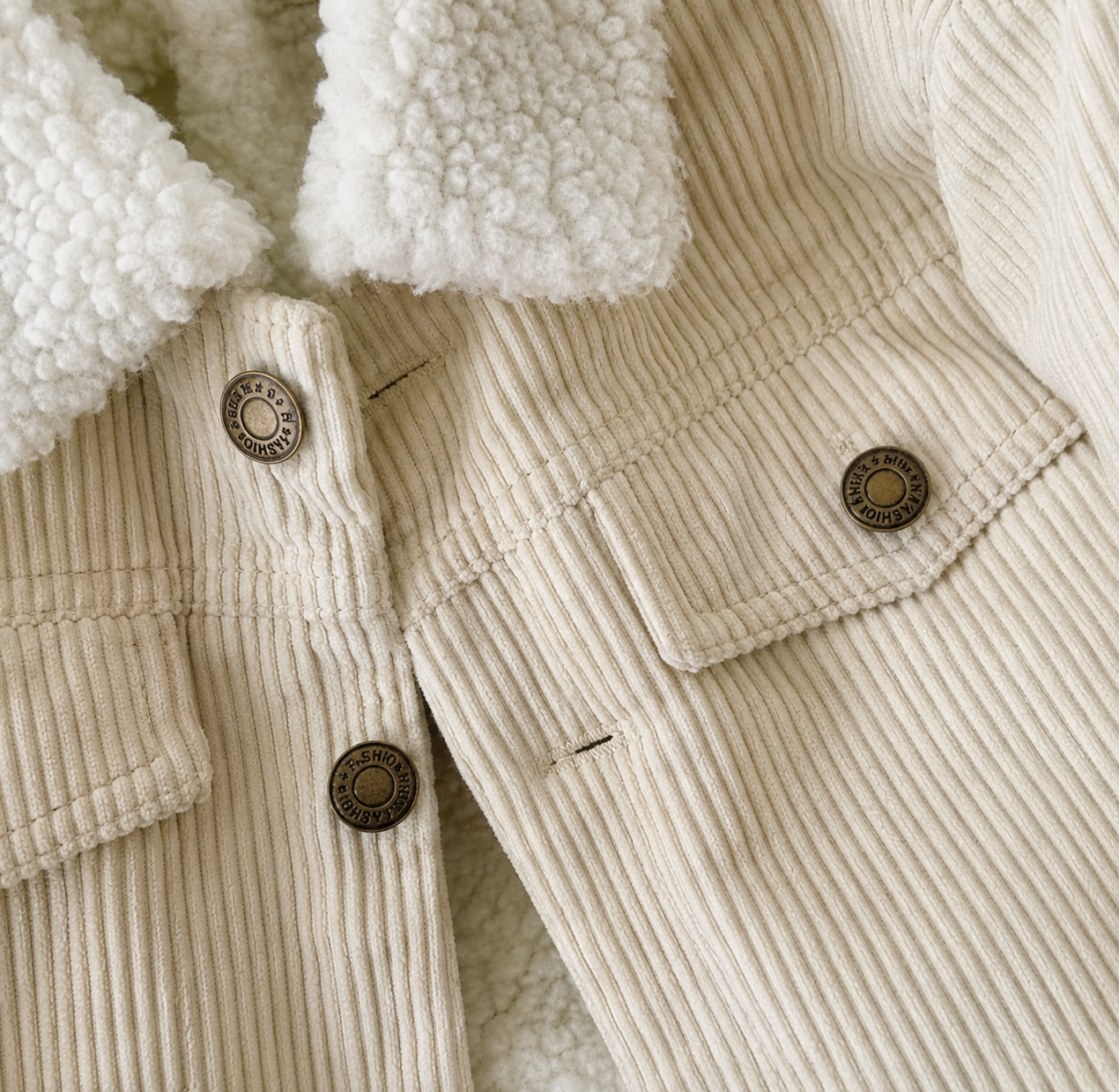 Annie & Charles - Teddy Corduroy Jack Beige