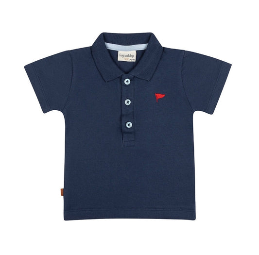 Frogs and Dogs - Poli flag shirt blues