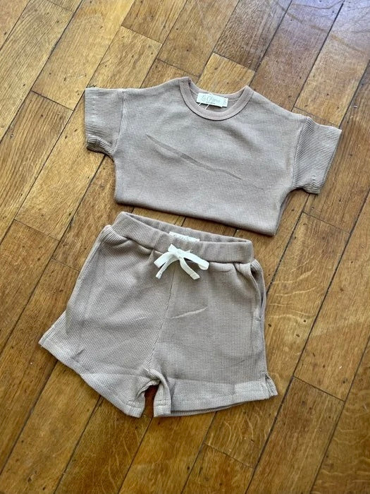 La Olivia - Logan set shirt & broek - mokka