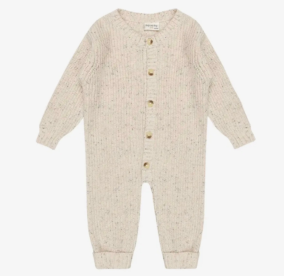 Soft knit baby jumpsuit – beige