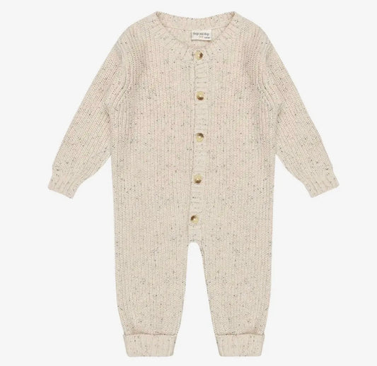 Soft knit baby jumpsuit – beige