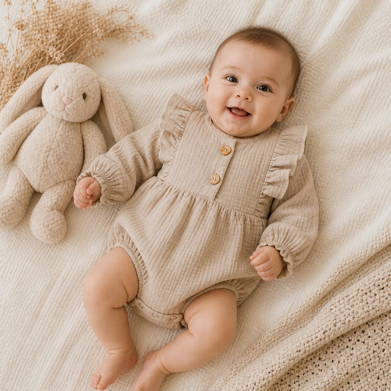 Feathers - Body lange mouw beige