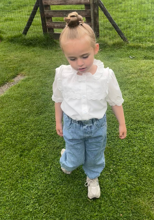 Blouse met pofmouw - wit