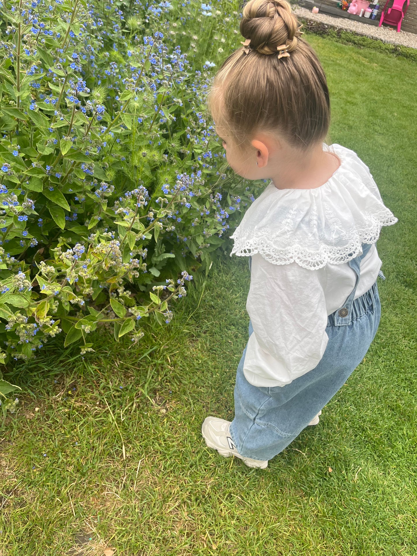 Luna wide leg broek denim