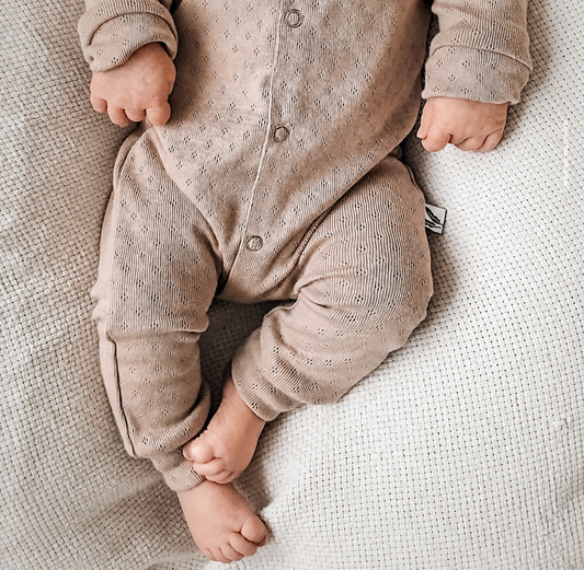 Feathers - Boxpakje ruffle pointelle dark beige
